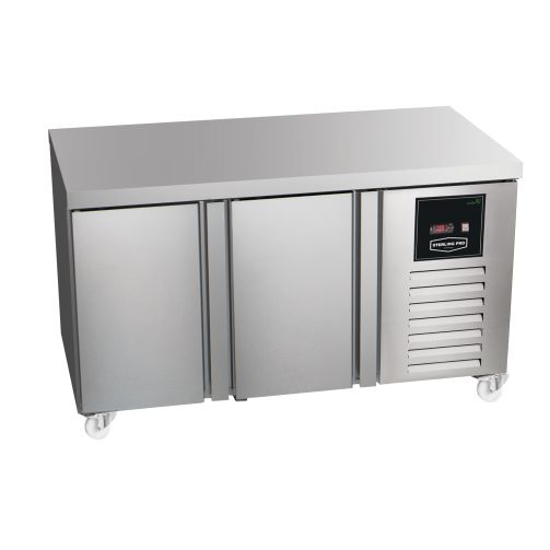 Sterling Pro Green SPI-7-135-20-NS 2 Door Fridge Counter Plain Top, 290 Litres