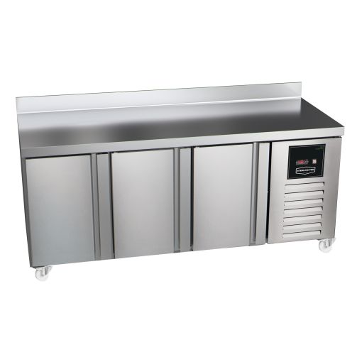 Sterling Pro Green SPI-7-180-30-SB 3 Door Counter Fridge with 100mm Splashback, 452 Litres