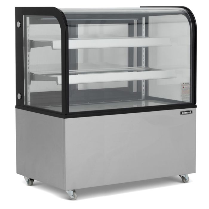 Blizzard DC370 Mobile Display Merchandiser 1216mm Wide Angled Front/Left Side View