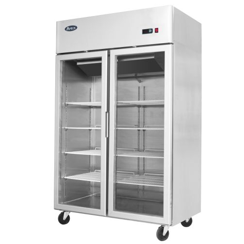 Atosa YCF9408GR Slimline Glass Double Door Upright Freezer, 900 Litres