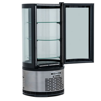 Blizzard CD100R Round Case Cake Display, Angled Front View