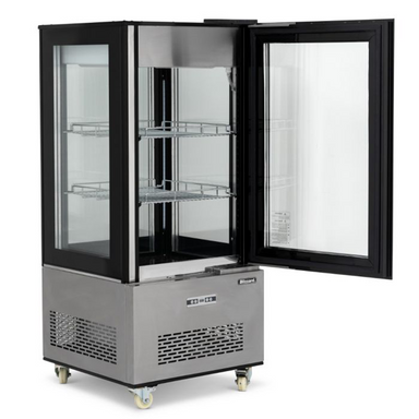 Blizzard CD270L Square Case Cake Display, Angled Front View With Open Door