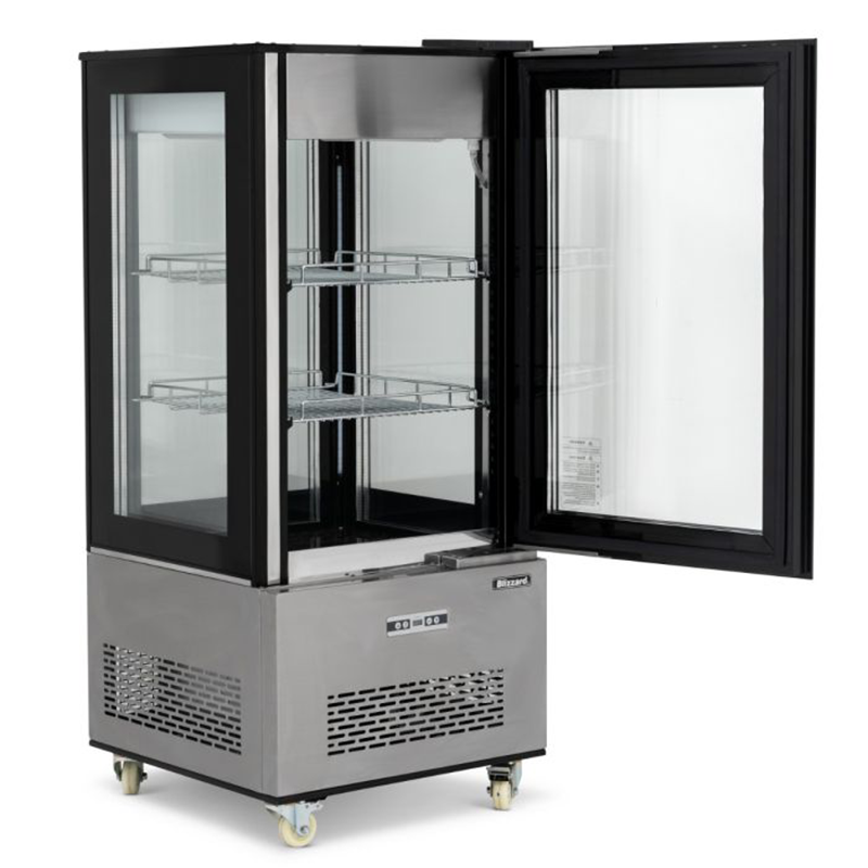Blizzard CD270L Square Case Cake Display, Angled Front View With Open Door