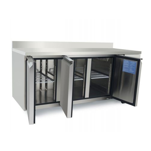 Atosa EPF3472HDSB 3 Door Preparation Counter Freezer with Splash Back, 420 Litres