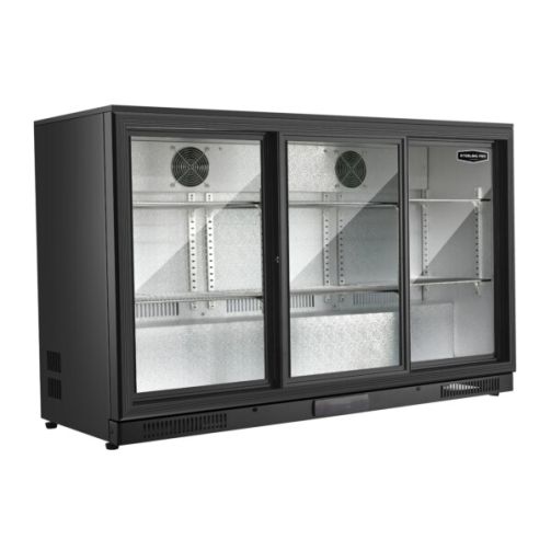 Sterling Pro Green SP3HC-LOW-BS Sliding Triple Door Low Height Bottle Cooler, 274 x 330ml Bottles