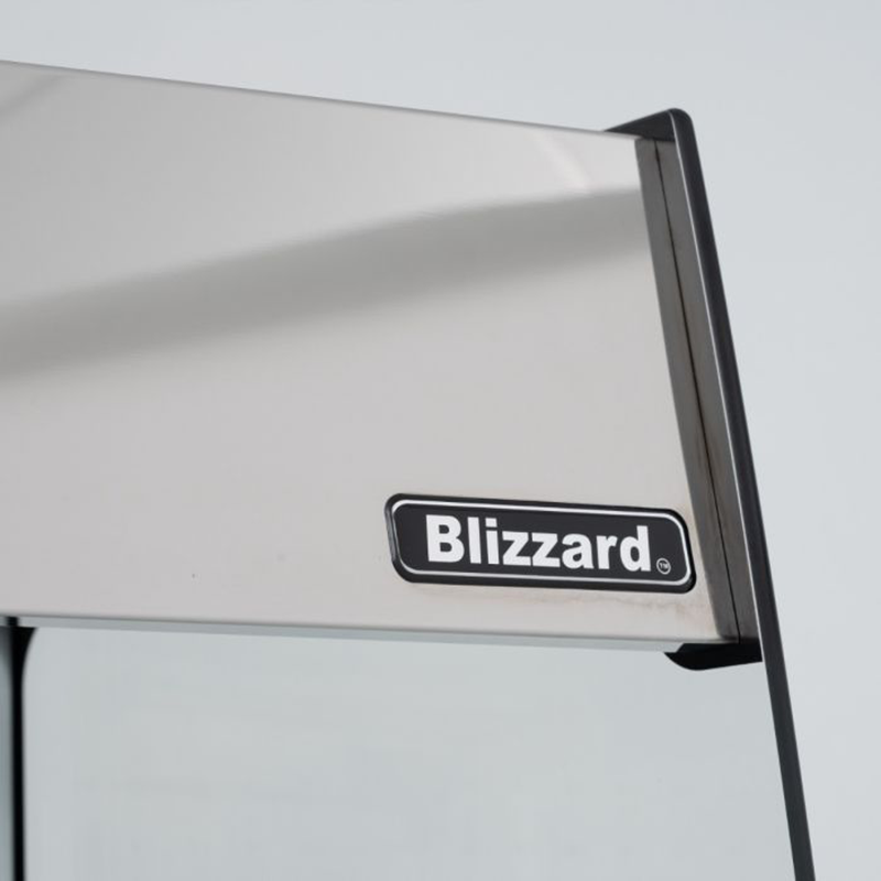 Blizzard BHD50 Heated Tiered Display, Close Up View Of Blizzard Branding