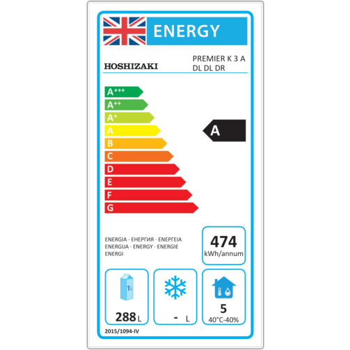 Hoshizaki Premier K 3 A DL DL DR C U 3 Door Stainless Steel Refrigerated Counter, 463 Litres