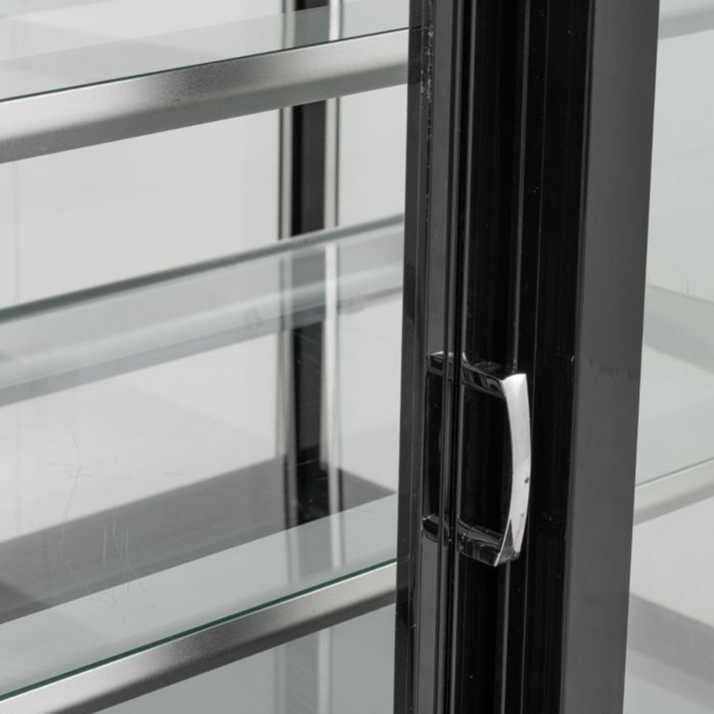 Blizzard DF270 Mobile Display Merchandiser 915mm Wide, Close Up View Of Rear Sliding Door