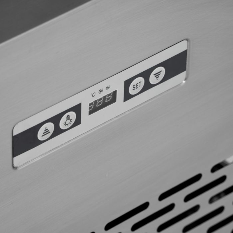 Blizzard CD400L Tall Square Case Cake Display, Close Up View Of Digital Display and Controls