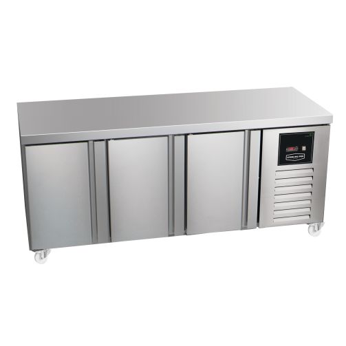 Sterling Pro Green SPI-7-180-30-NS 3 Door Counter Fridge Plain Top, 452 Litres