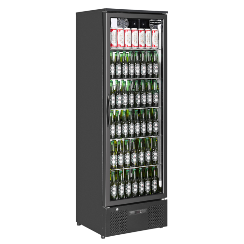 Sterling Pro Green SP110-BK Single Door Black Upright Bottle Cooler, 293 Litres
