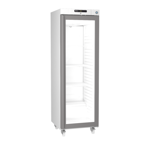 Hoshizaki Compact FG420 L-C DR G U Glass Single Door Stainless Steel Upright Display Freezer, 343 Litres