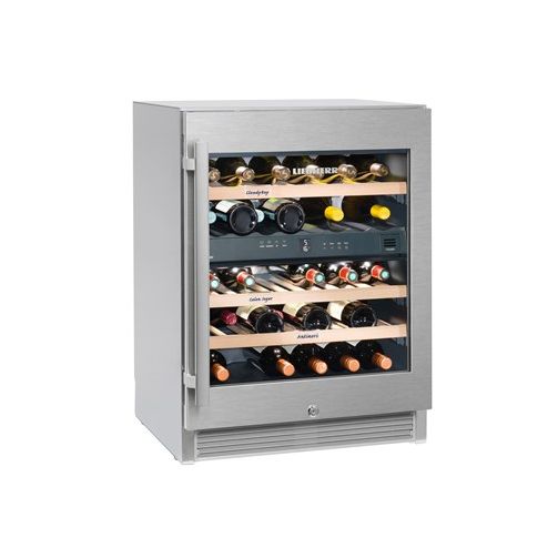 Liebherr WTes 1672 Vinidor Stainless Steel Glass Single Door Undercounter Wine Cabinet, 34 x 750ml Bottles