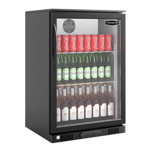 Sterling Pro Green SP1HC-BK Hinged Single Door Bottle Cooler, 106 x 330ml Bottles