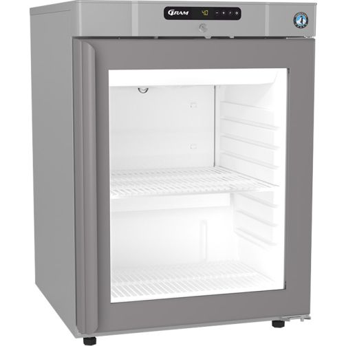 Hoshizaki Compact KG220 R-DR G U Glass Single Door Stainless Steel Undercounter Display Fridge, 123 Litres