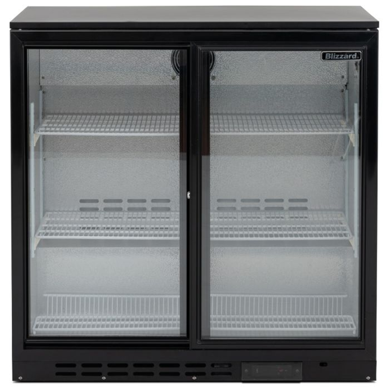 Blizzard BAR2SL Double Sliding Glass Door Bottle Cooler Front View