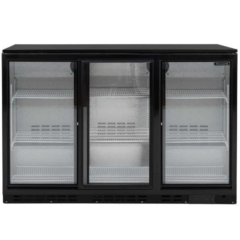 Blizzard BAR3SL Triple Sliding Glass Door Bottle Cooler Front View