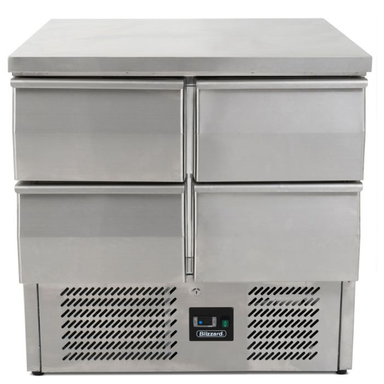 Blizzard BCC2-4D Stainless Steel Compact Four Drawer Counter Refrigerator Front View