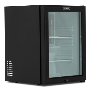 Blizzard BMB40G Single Glass Door Mini Bar  Left Side/Front Angled View
