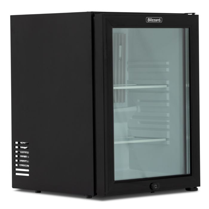 Blizzard BMB40G Single Glass Door Mini Bar  Left Side/Front Angled View