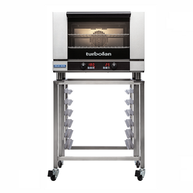 Blue Seal E27D2 Electric Convection Oven - Front Facing View Of Oven Pictured On Turbofan Oven Stand (Not Included)