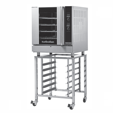 Blue Seal G32D4 Gas Convection Oven - Angled Front View On Turbofan Stand (Not Included)