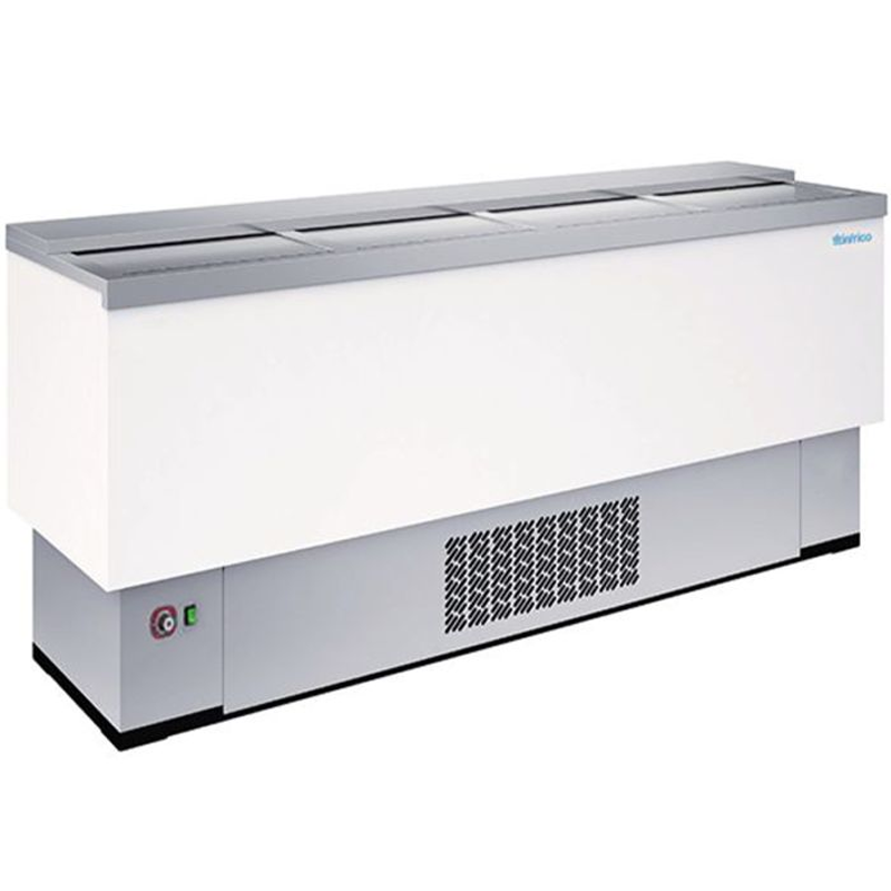 Infrico EFP2000WH White Laminated Beer Dump With An Angled Front/Left Side View