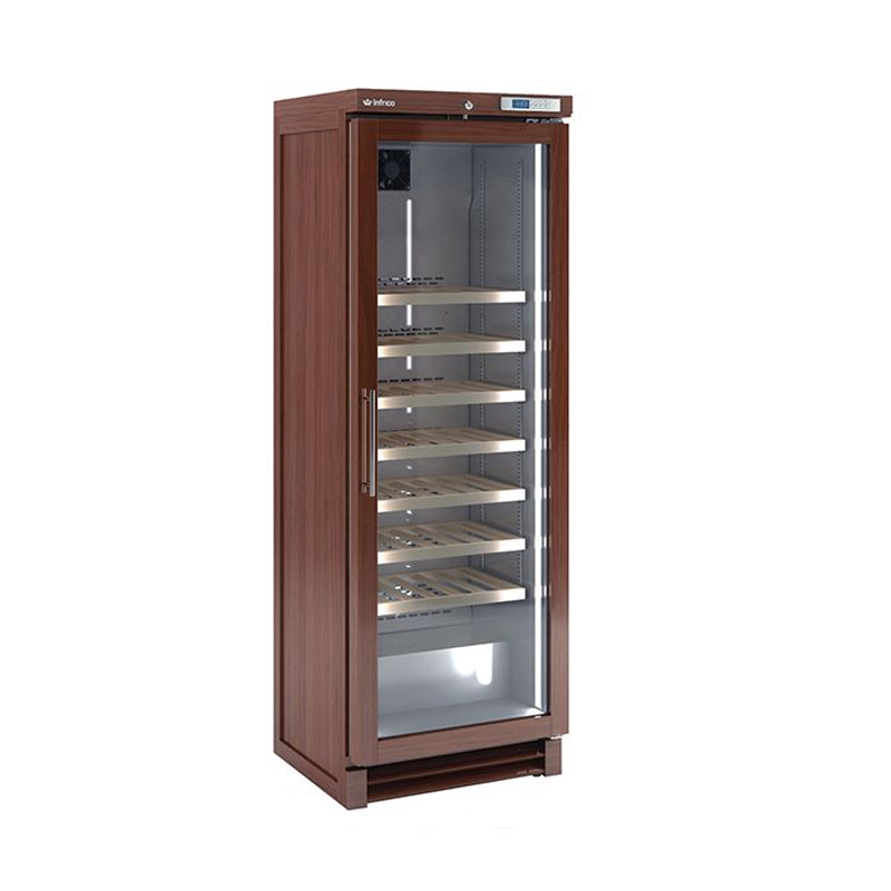 Infrico EVV100 Upright Single Door Wine Cellar Angled Front/Left Side View