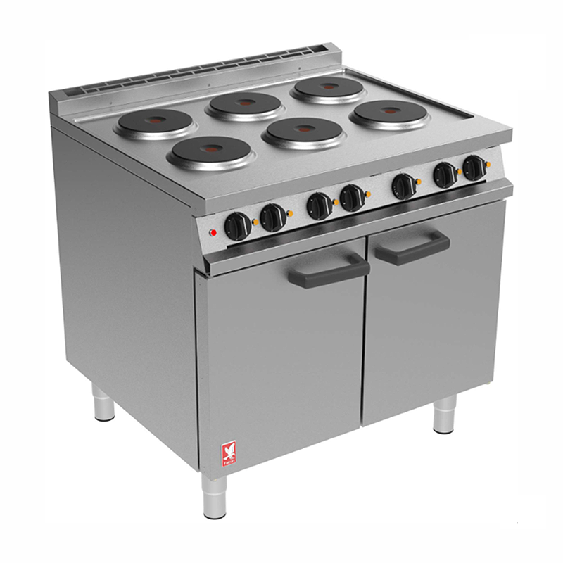 Falcon Dominator E3101P Six Hotplate Oven Range, Angled Front/Left Side View