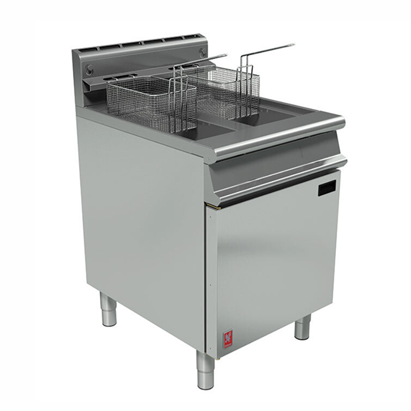 Falcon Dominator G3865 Twin Pan Fryer, Angled Front/Left Side View