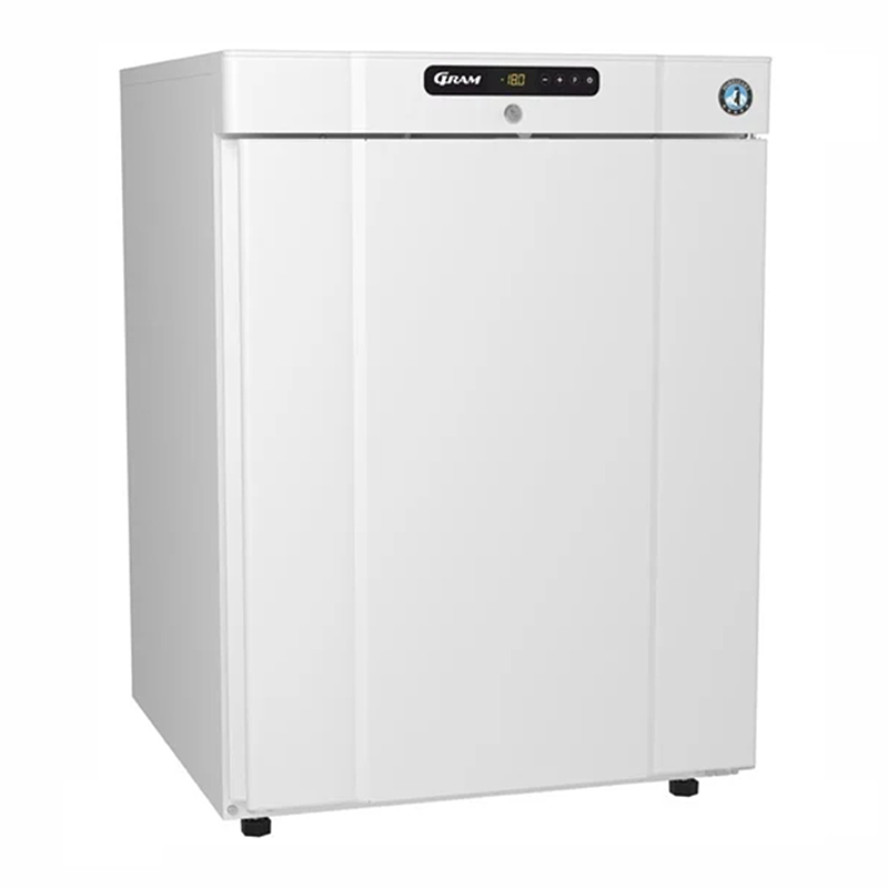 Gram Compact F 220 LG 2W Freezer, Angled Front View
