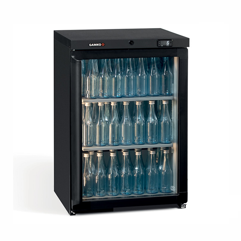 Gamko LG3/150LG Single Door Bottle Cooler - Angled Front View