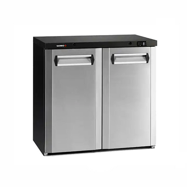 Gamko LG3/250CS Low Height Double Door Bottle Cooler - Angled Front/Left Side View