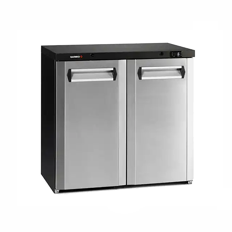 Gamko LG3/250CS Low Height Double Door Bottle Cooler - Angled Front/Left Side View