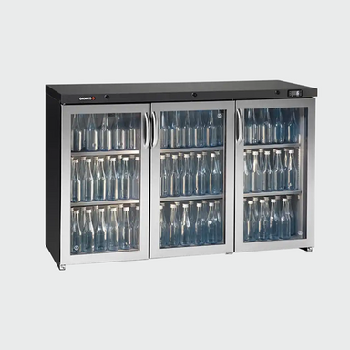 Gamko LG3/315GCS Triple Door Bottle Cooler - Angled Front View