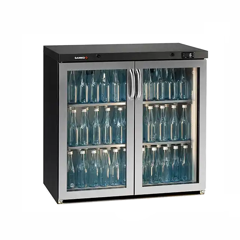 Gamko MG3/250GCS Double Door Bottle Cooler - Angled Front/Left Side View