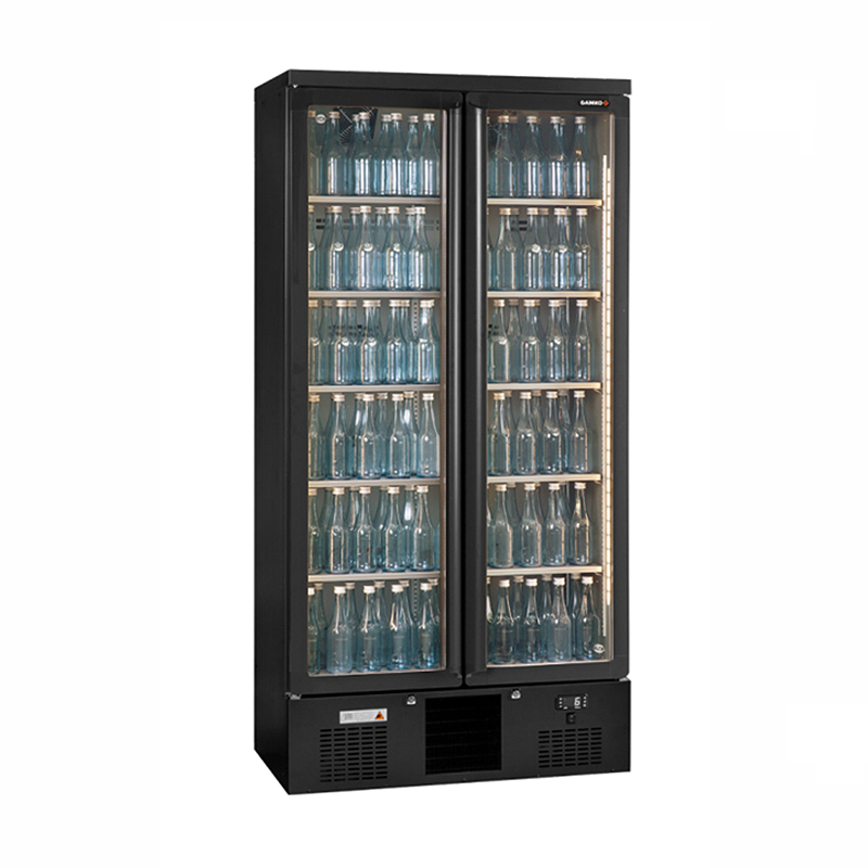 Gamko MG3/500G Double Door Bottle Cooler - Angled Front/Left Side View