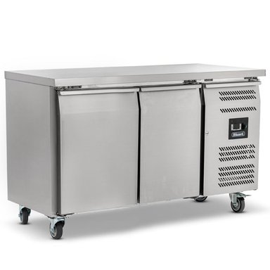 Blizzard HBC2NU Double Hinged Door Counter Refrigerator Front/Left Side Angled View