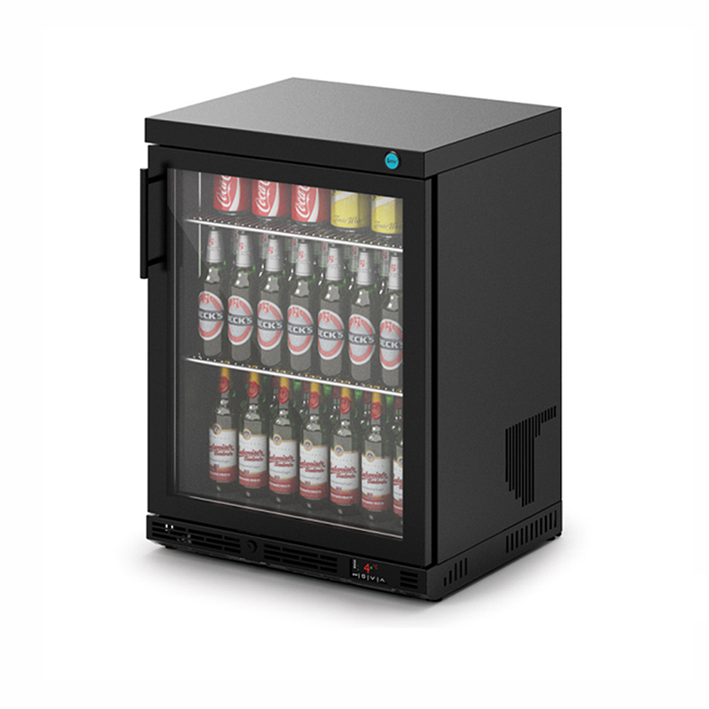 IMC F76/152/B V60 Single Door Black Bottle Cooler - Angled Front/Right Side View