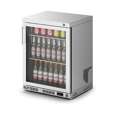 IMC F76/152 V60 Single Door Stainless Steel Bottle Cooler - Angled Front/Right Side View