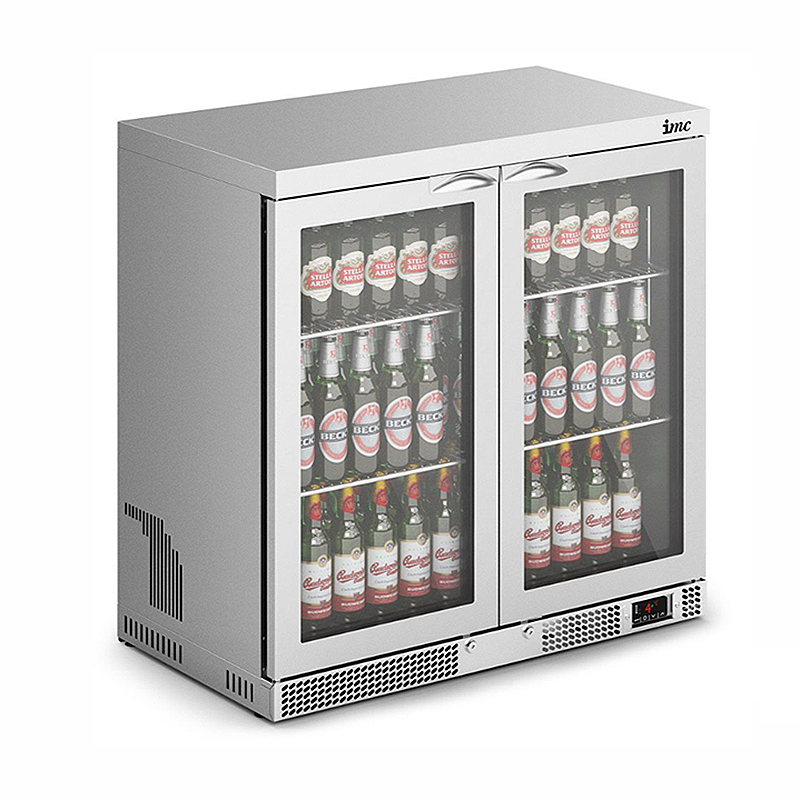 IMC Mistral F77/232/SS M90 Double Door Bottle Cooler - Angled Front/Left Side View
