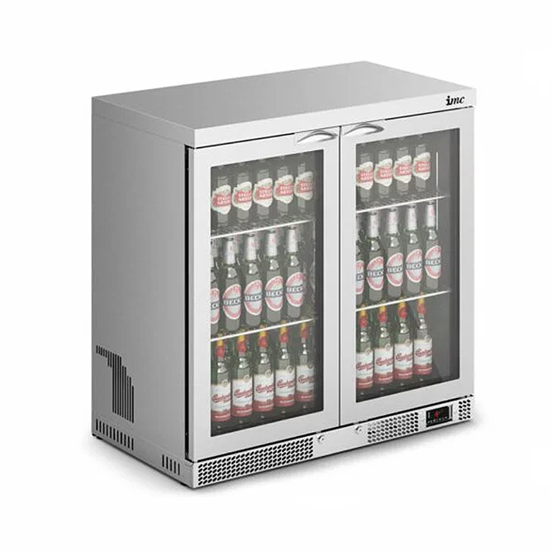 IMC F77/250 M90 Stainless Steel Bottle Cooler - Angled Front/Left Side View