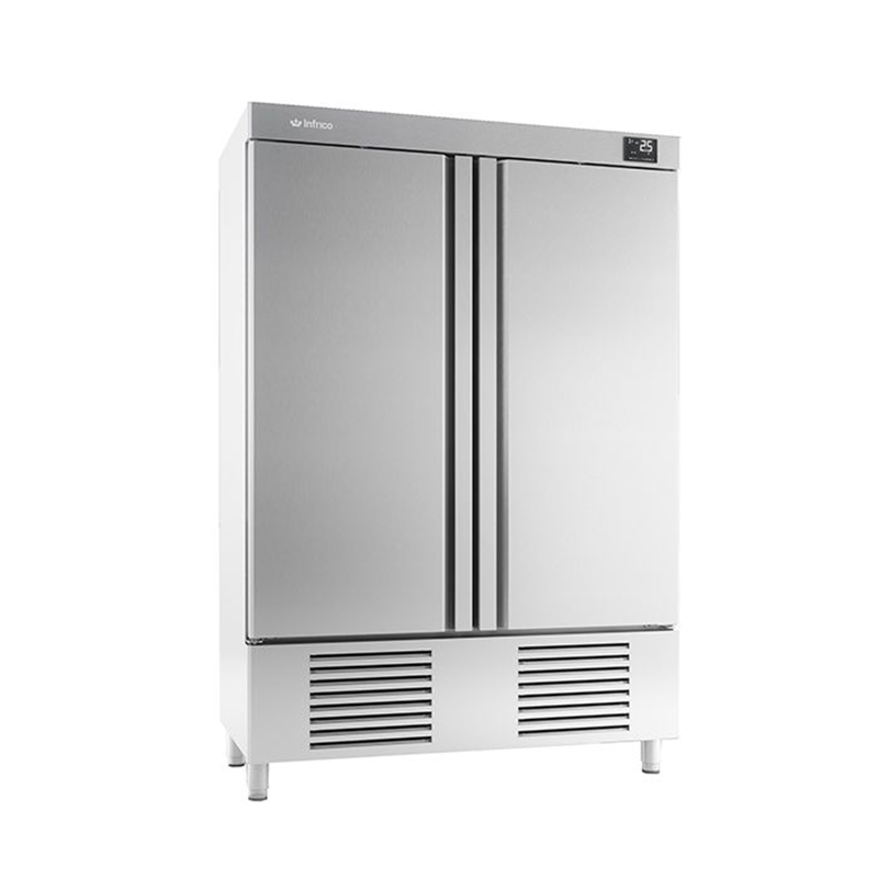 Infrico AN1002BT Double Door Reach In Freezer 1110L Capacity, Angled Front/Left Side View