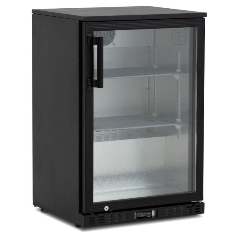 Koldbox KBC1 Single Hinged Glass Door Bottle Cooler Left Side Angled View