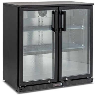Koldbox KBC2 Double Hinged Glass Door Bottle Cooler Left Side Angled View