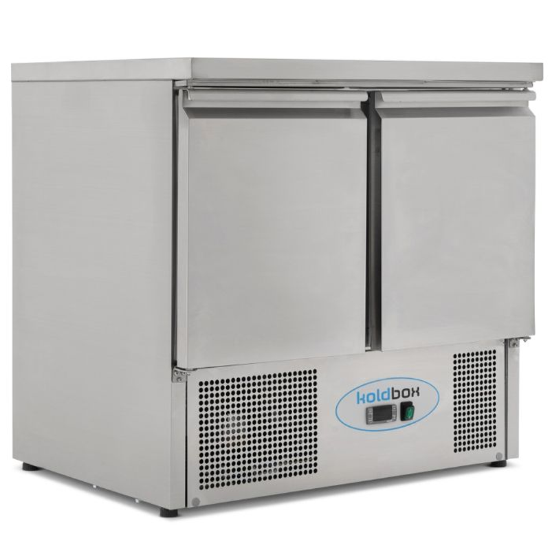 Koldbox KXCC2 Double Door Refrigerated Compact Counter Front/Left Side Angled View