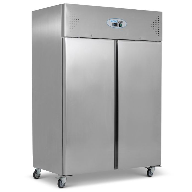 Blizzard BR2SS Upright Double Hinged Door Gastronorm Refrigerator Front/Left Side Angled View