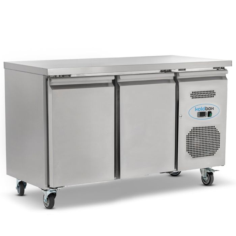 Koldbox KXRC2, 2 Door GN1/1 Refrigerated Counter 282L Capacity, Angled Front/Left Side View