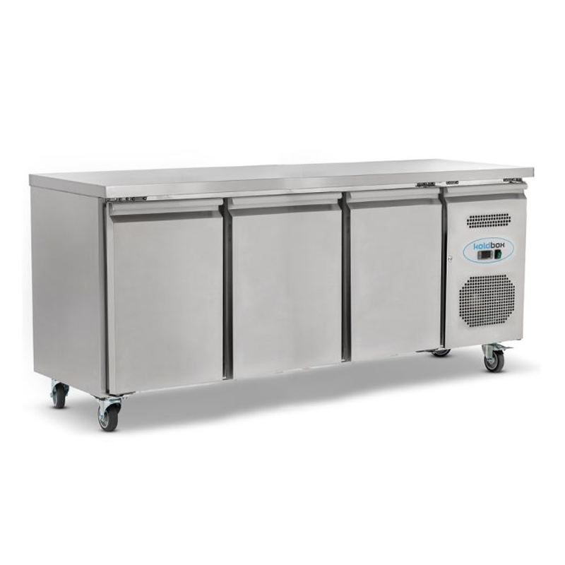 Koldbox KXRC3 3 Door GN1/1 Refrigerated Counter 417L Capacity, Angled Front/Left Side View