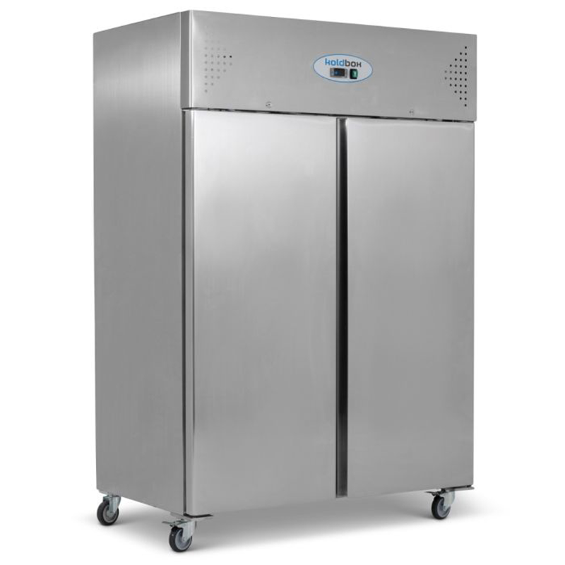 Koldbox KXF1200 Upright Double Hinged Door Gastronorm Freezer, Angled Front/Left Side View